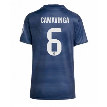 Billige Fotballdrakt Real Madrid Eduardo Camavinga #6 Replika Bortedrakt Dame 2025-26 Kortermet